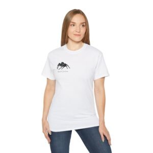 105676444560834807_2048.jpg Spider Sketch Tee — Minimal Black Spider Graphic with 'Please Confirm' Text