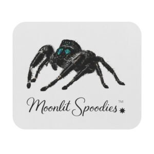 Spider Logo Mouse Pad — 'Moonlit Spoodies' Desk Mat for Gamers & Arachnid Lovers